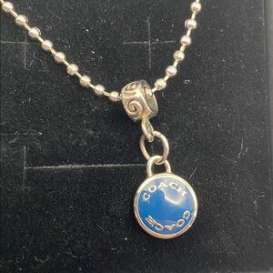 Coach Blue & Silver Pendent & Chain